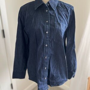 Banana Republic Navy Denim Button Down Shirt